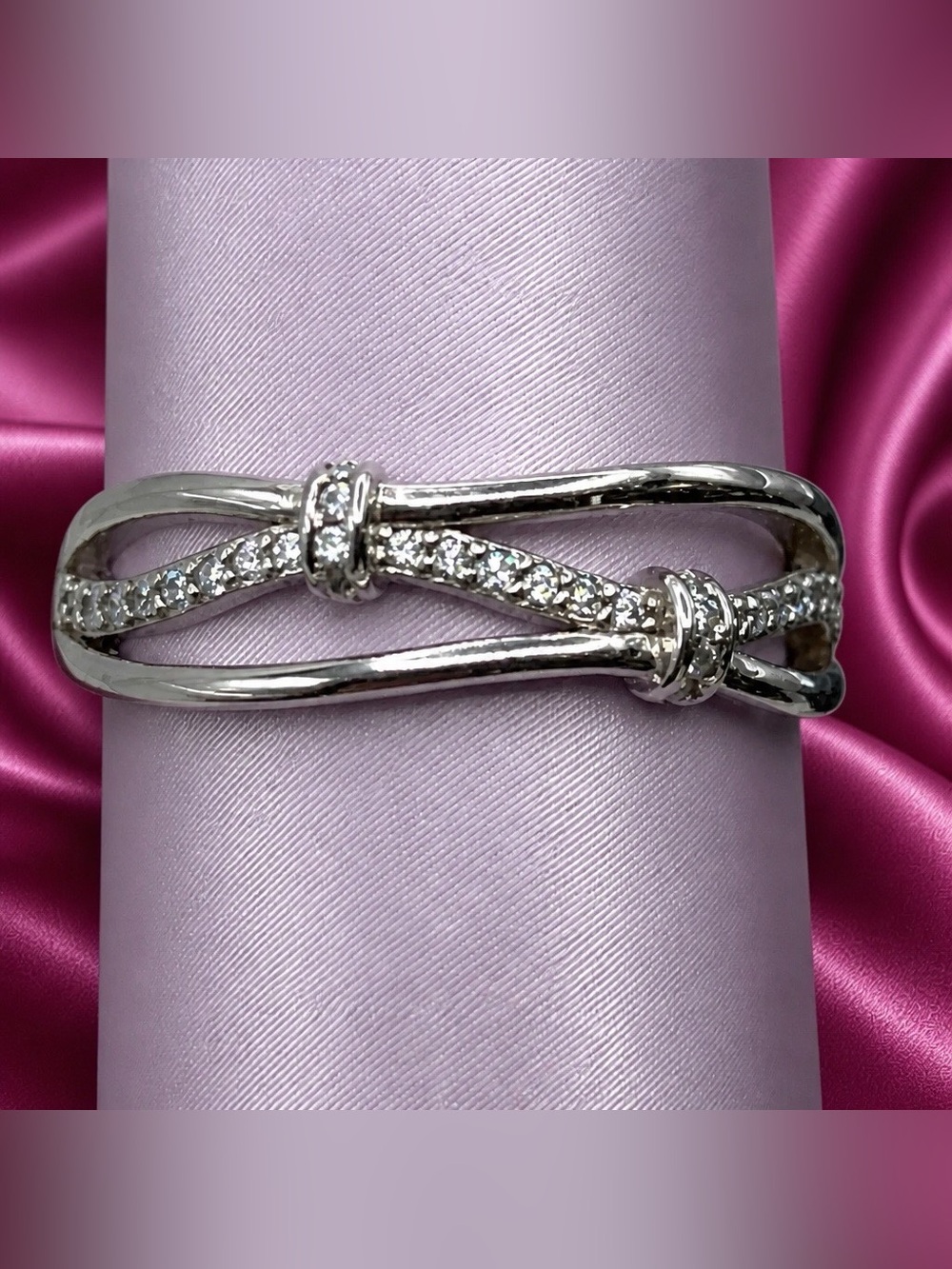 Moissanite Accent Band set in 925 Sterling Silver. Brand New!
